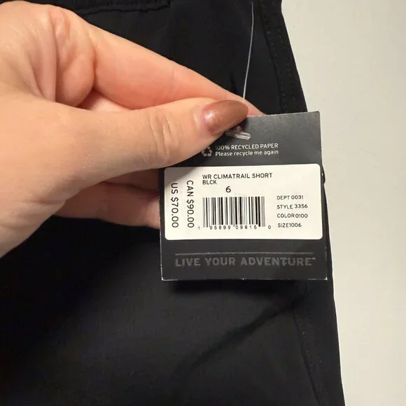 Eddie Bauer Climatrail Hiking Trail Short Black 6 NWT - Picture 3 of 8